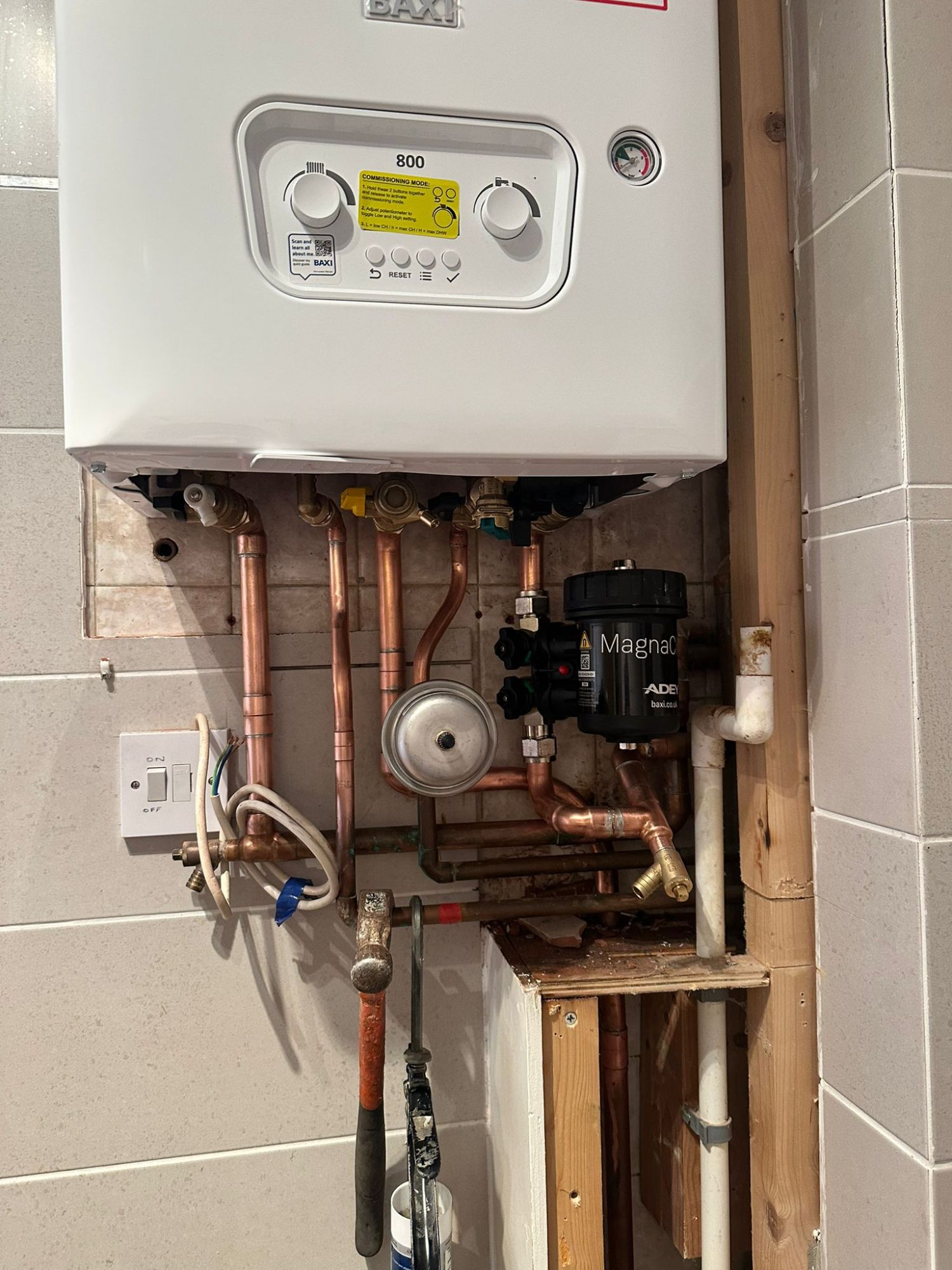 Baxi 800 combi installation with ADEY MagnaClean filter